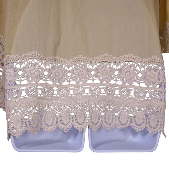 Cottagecore NWT M Crochet Lace Romantic Demure Fairy Top Blouse Pastel Freymann - Picture 6 of 10